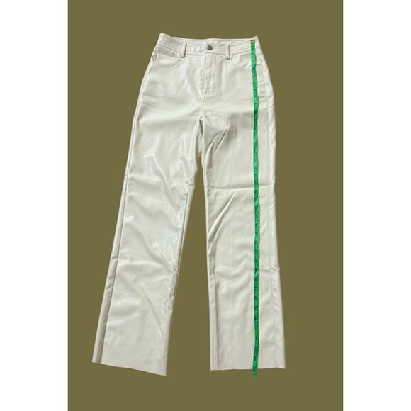 Steve Madden Leather Imitation Ivory Pants Pockets Size 25 - Picture 4 of 11